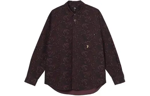 Stussy X Union Stussy X UNION Shirts Men's Burgundy Square Collar Moderate Other