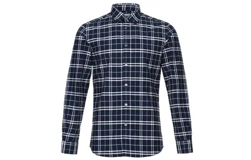 Burberry Shirts Men's Dark Blue Pointed Collar Moderate Shirt