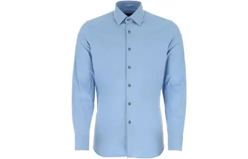 PRADA Shirts Men's Blue Lapel Moderate Other