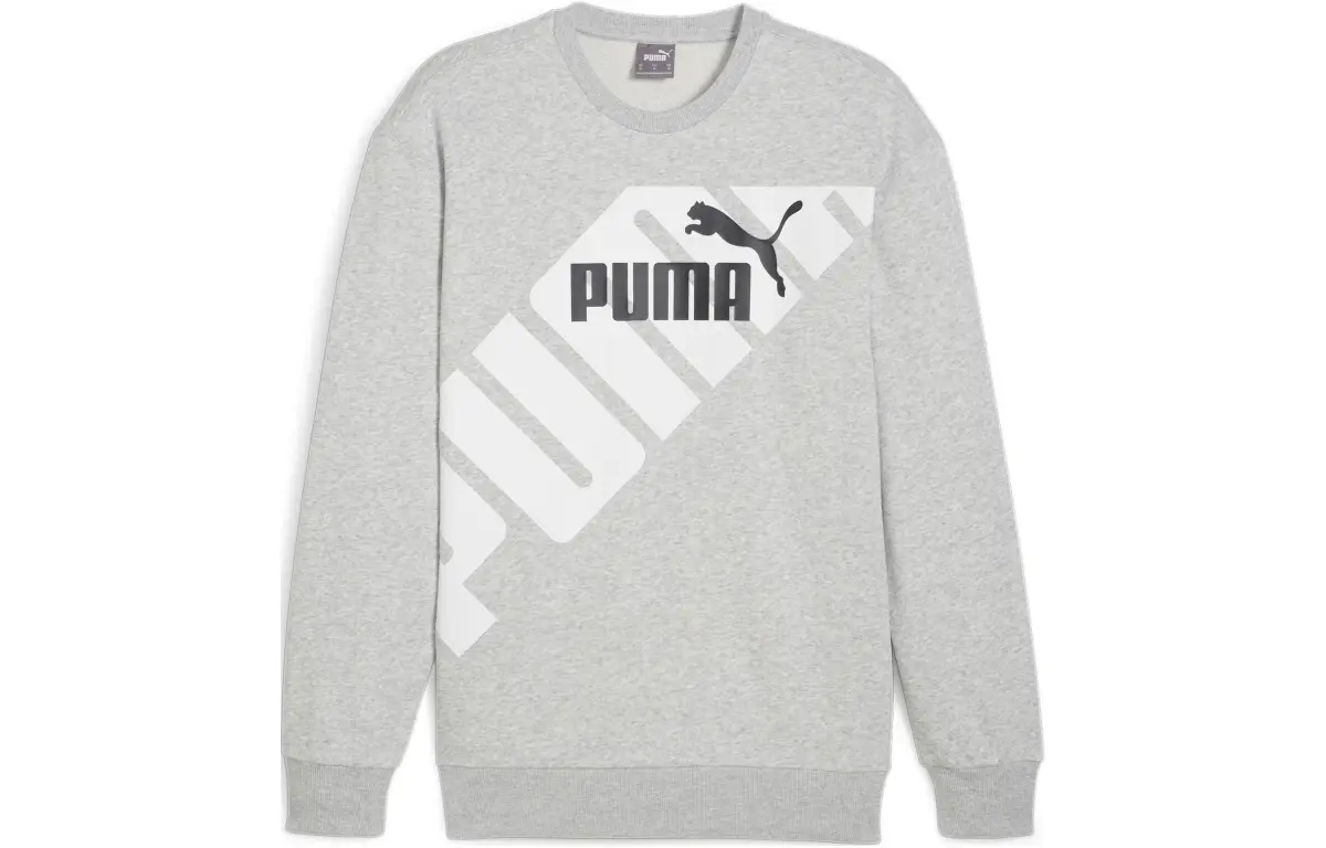 PUMA Sweatshirts Men's Gray Crew Neck Moderate Other