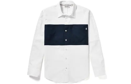 Timberland Shirts Men's White Pointed Collar Moderate Shirt