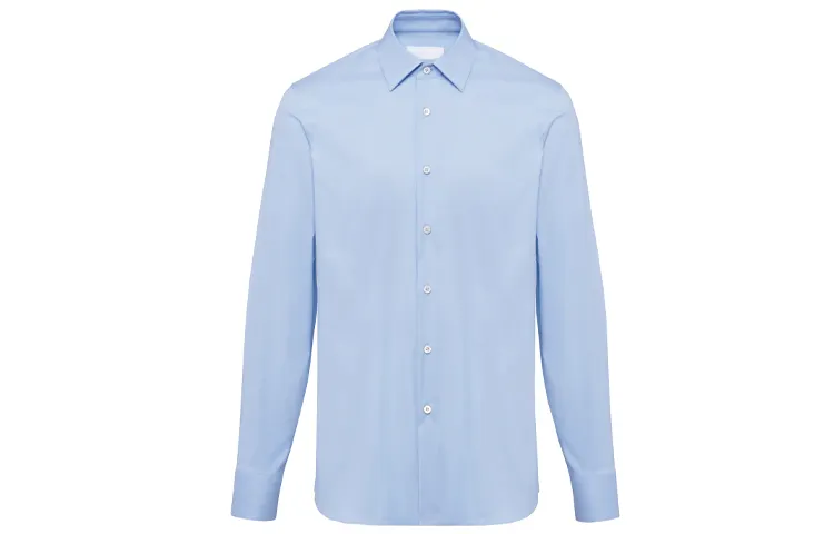 PRADA Long Sleeved Curved Hem Shirt