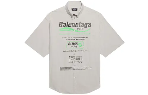 Balenciaga Shirts Men's Gray Lapel Moderate Other
