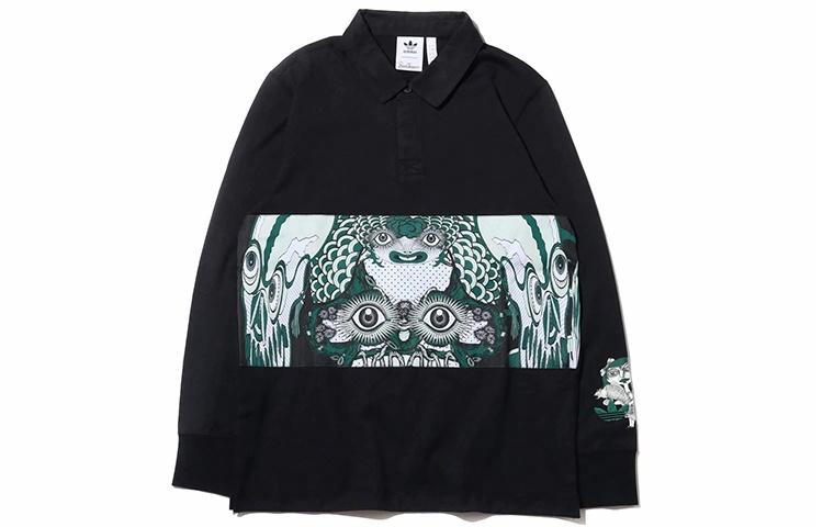 Мужская рубашка adidas originals Galllery Rugby Shirt (черная) — фото 1