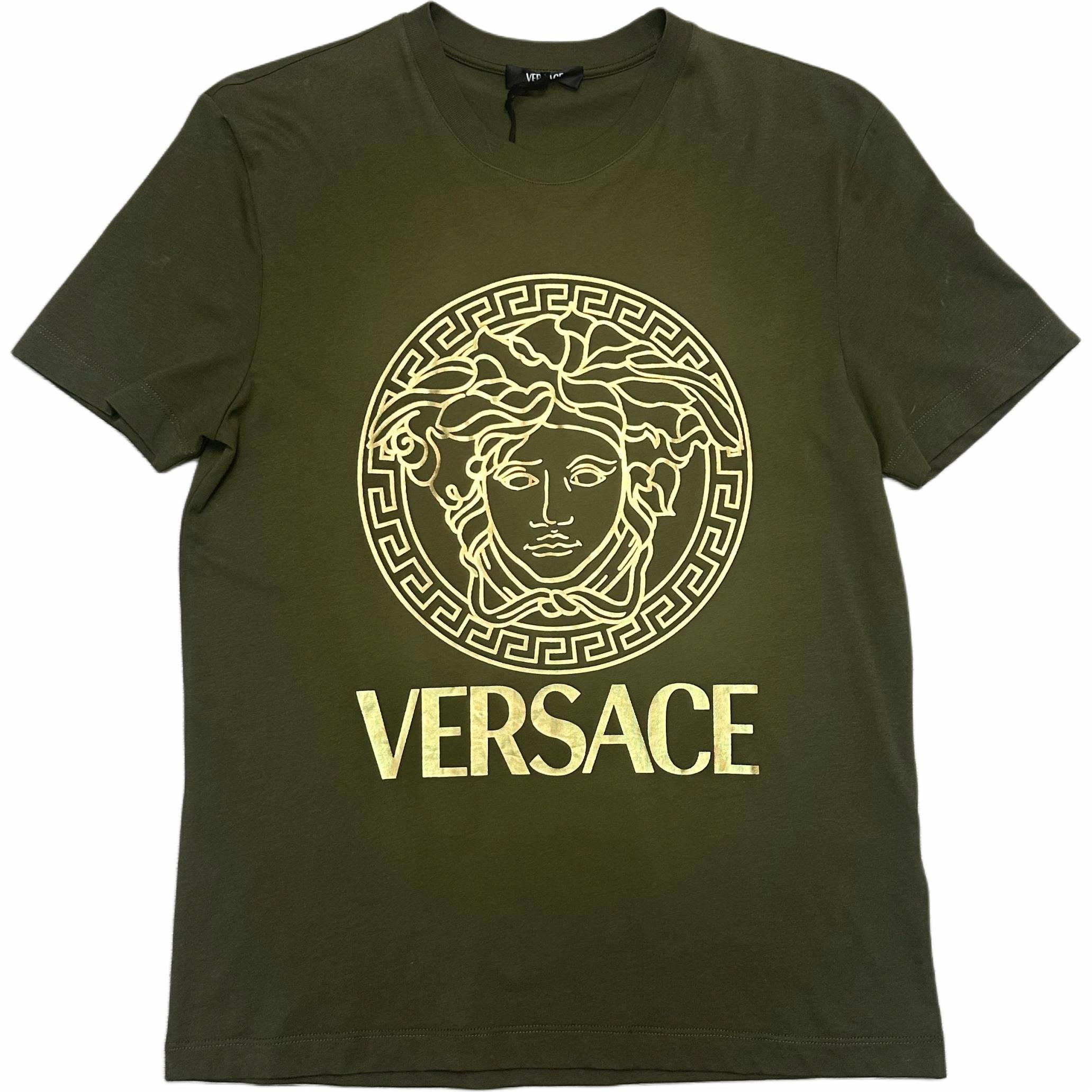 Мужская футболка Versace (темно-зеленая)