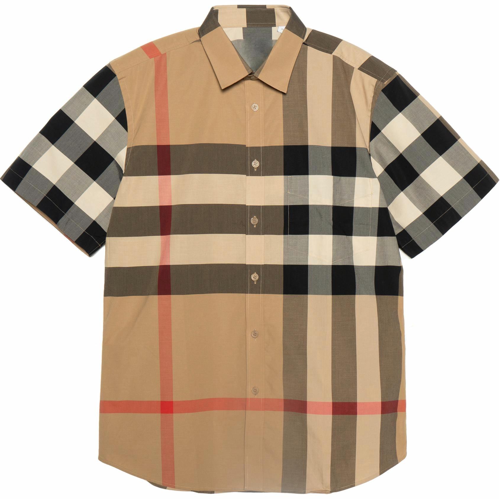 Мужская рубашка Burberry С коротким рукавом (хаки)
