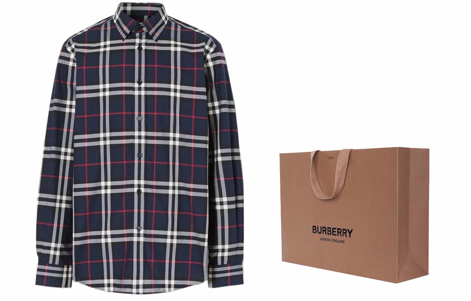 Мужская рубашка Burberry 8020865 (темно-синяя) — фото 7