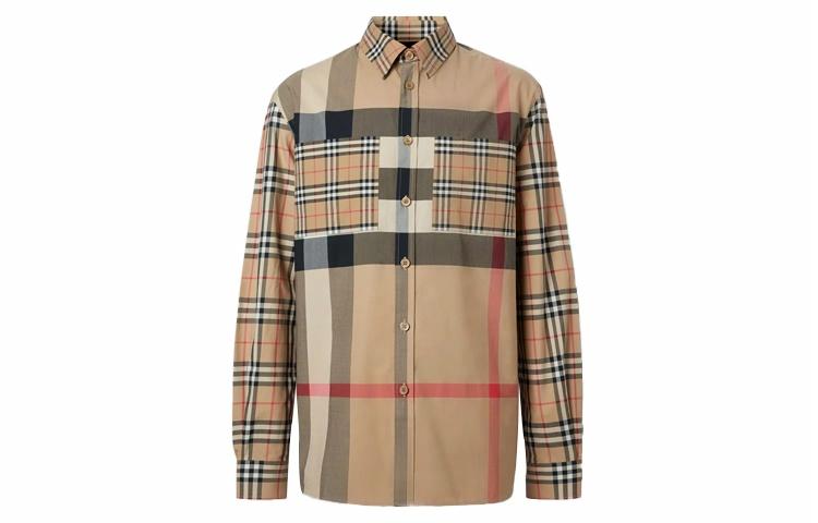 Мужская рубашка Burberry (бежевая) — фото 1