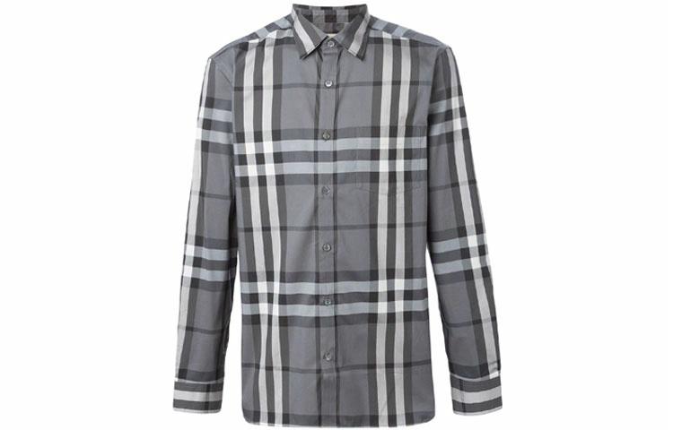 Мужская рубашка Burberry (карбоново-серая)