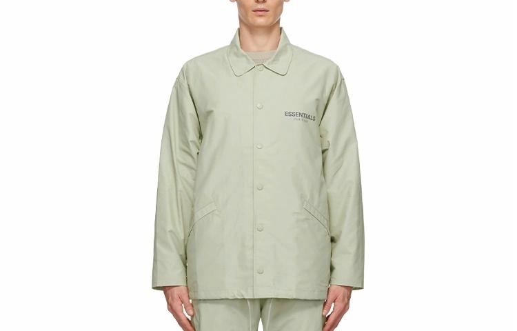 рубашка Fear of God Essentials FW20 Souvenir Jacket Sage Logo (серо-зеленая) — фото 1
