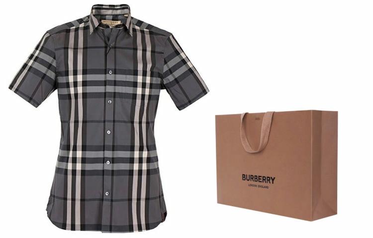 Мужская рубашка Burberry (серая) — фото 7