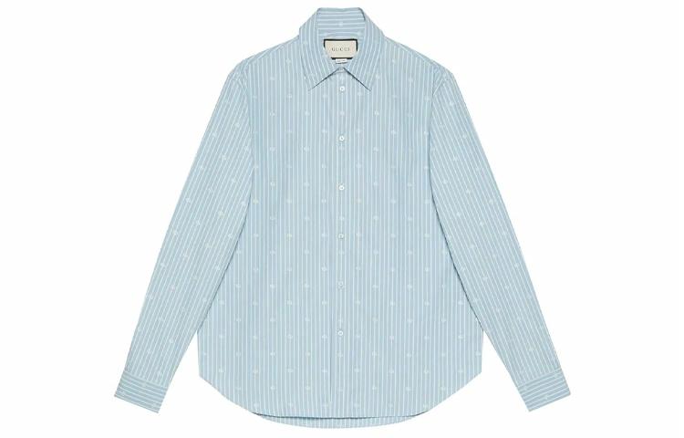 Мужская рубашка Gucci 625888-ZAFXS-4421 (голубая) — фото 1