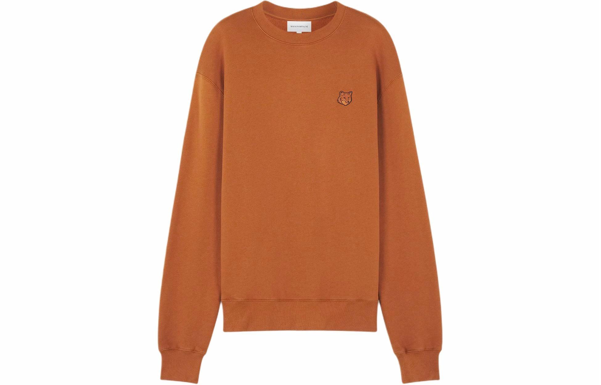 Мужской худи Maison Kitsune с нашивкой (коричневый)