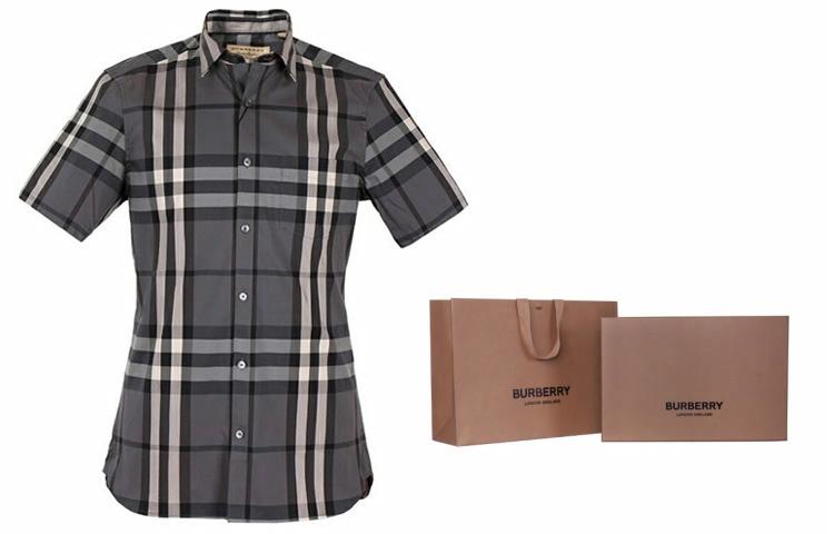 Мужская рубашка Burberry (серая) — фото 8
