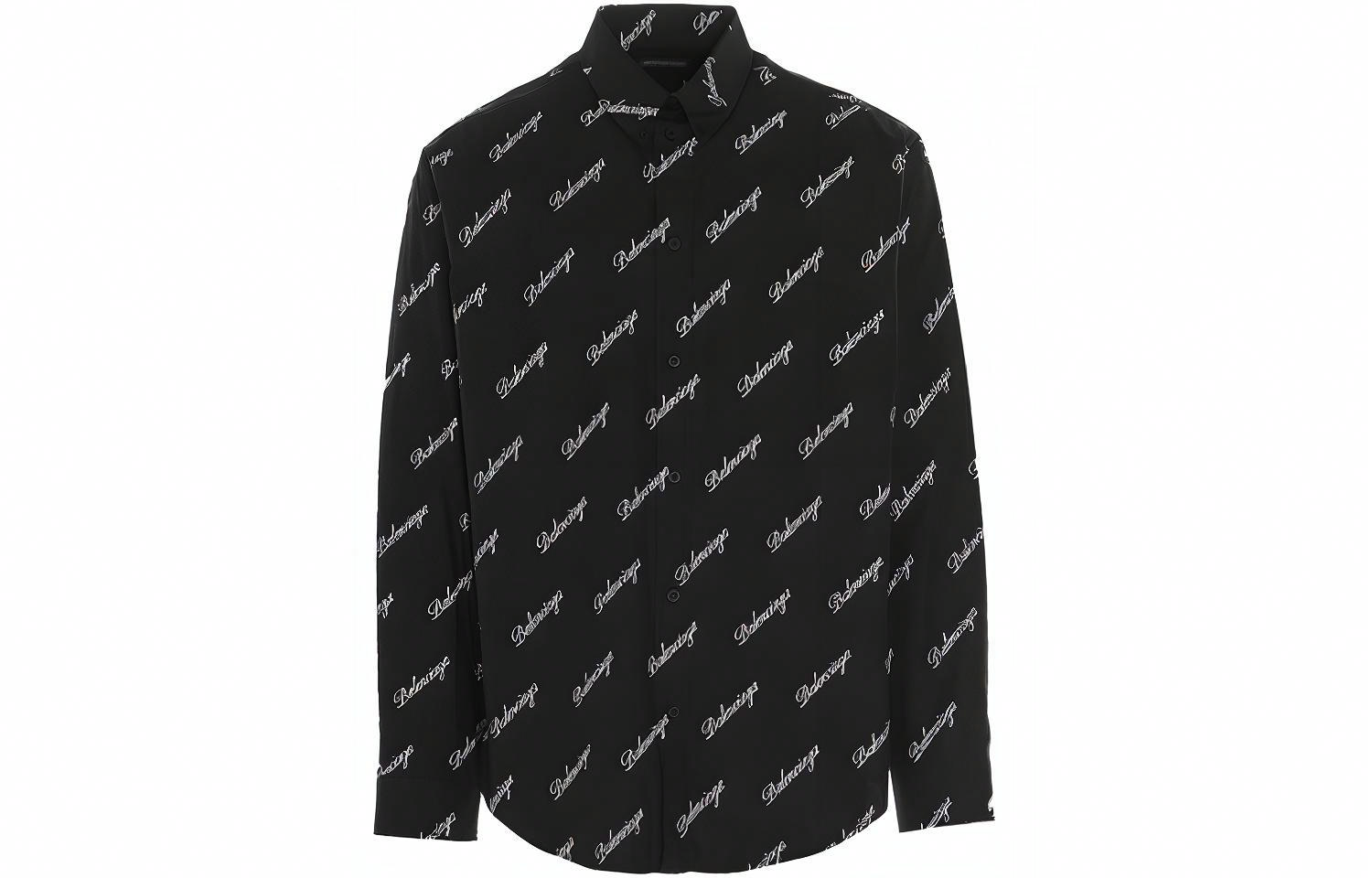 Мужская рубашка Balenciaga SS21 Logo (черная) — фото 1