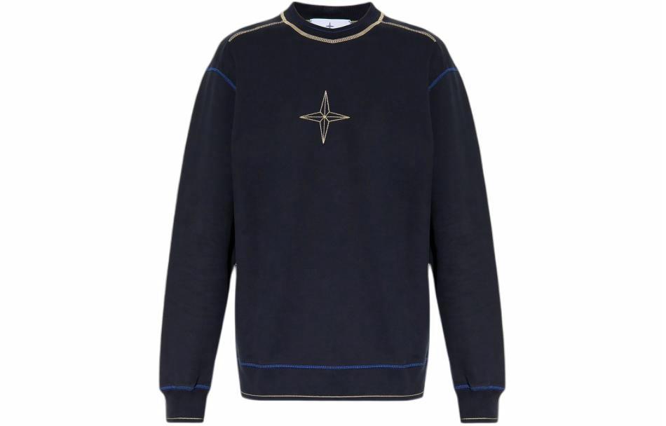 Мужское худи STONE ISLAND Logo (синее)