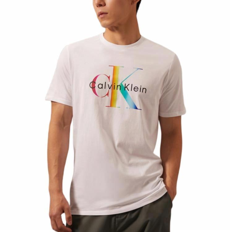 Мужская футболка CALVIN KLEIN Rainbow Jeans (белая)