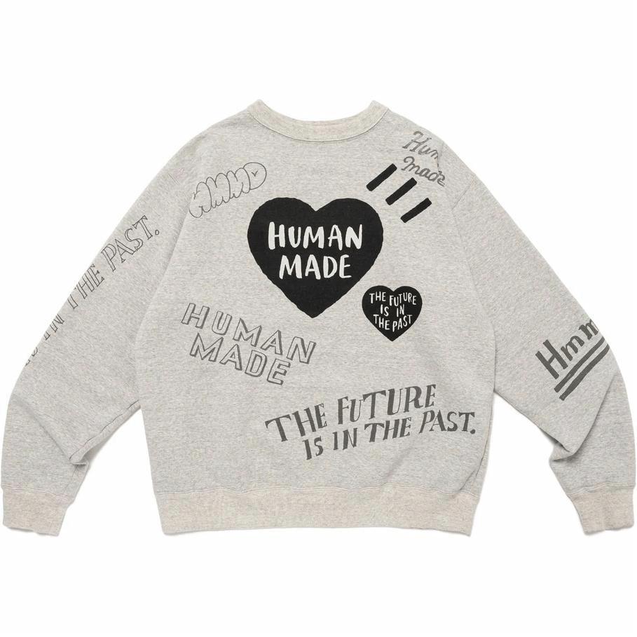 Худи Human Made Hand-Drawn Logo Print (серое)