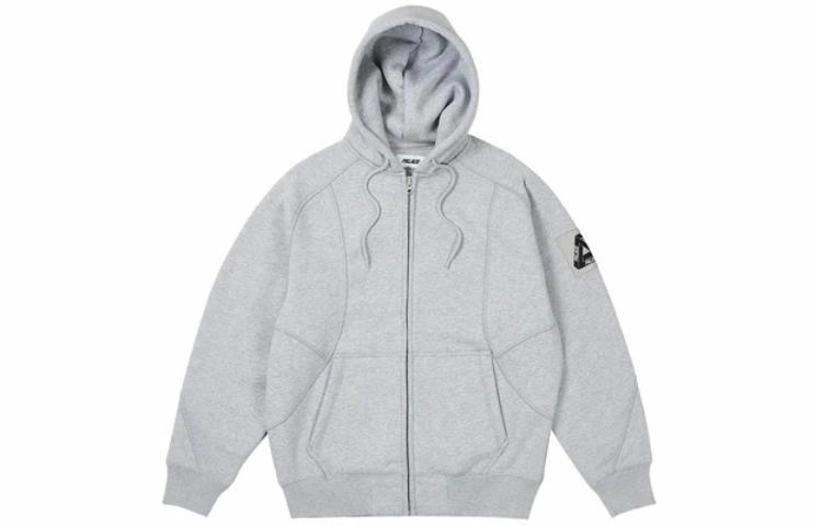 Худи Palace SS24 BONDED SHERPA ZIP HOOD GREY MARL (серое)