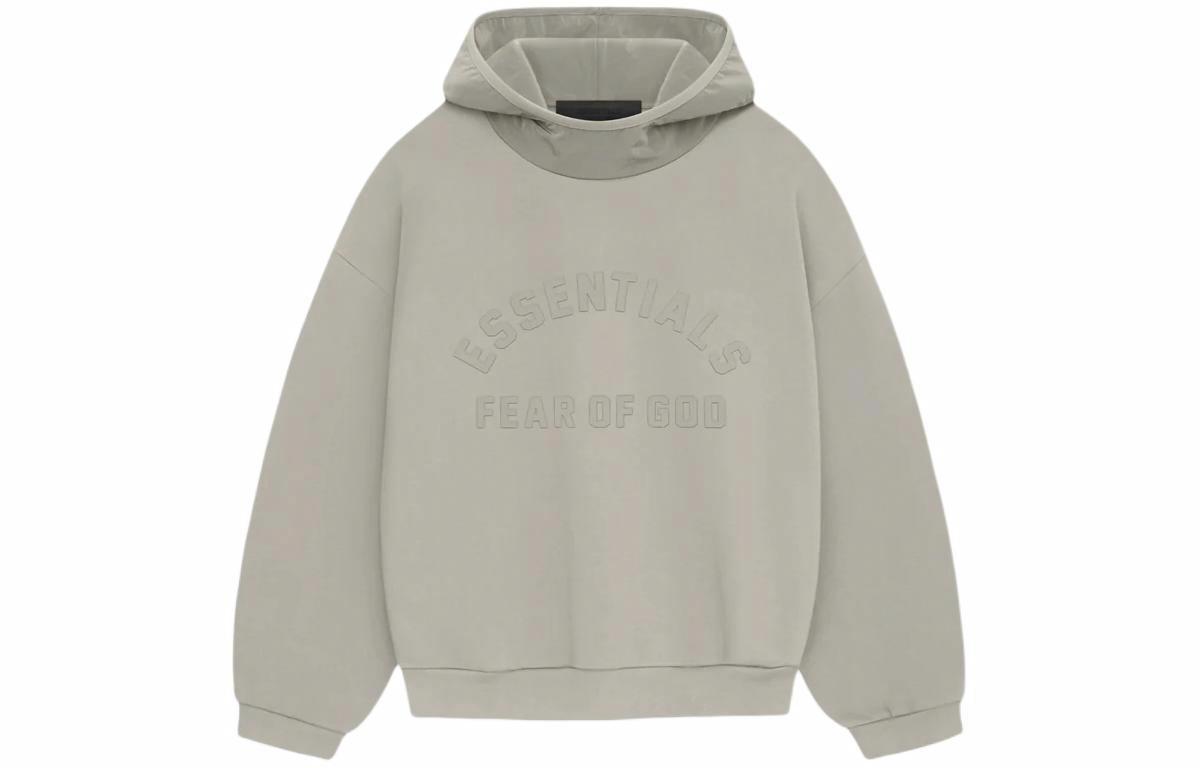 Мужское худи Fear Fear of God Essentials SS24 drop2 Nylon Fleece Hoodie (серое)