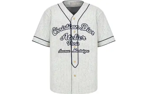 Dior 2010s embroidered striped shirt