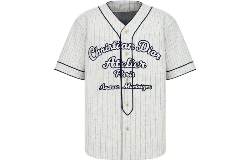 Dior 2010s embroidered striped shirt