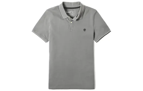Timberland Polo Shirts Men's Stone Gray Polo Collar Moderate Straight Fit