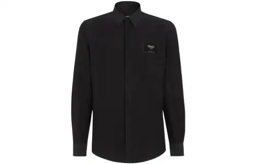 FENDI Logo Patch Buttoned Shirt