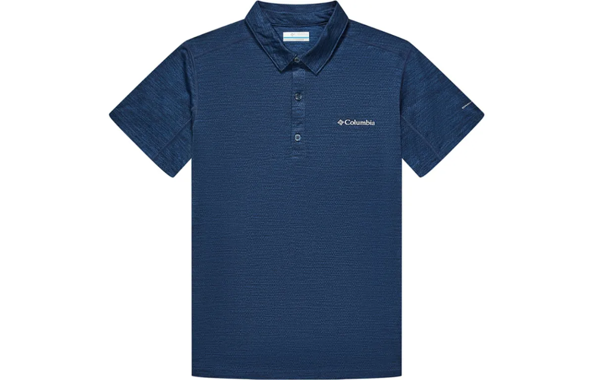 Columbia Polo Shirts Men's Blue Polo Collar Thin Straight Fit