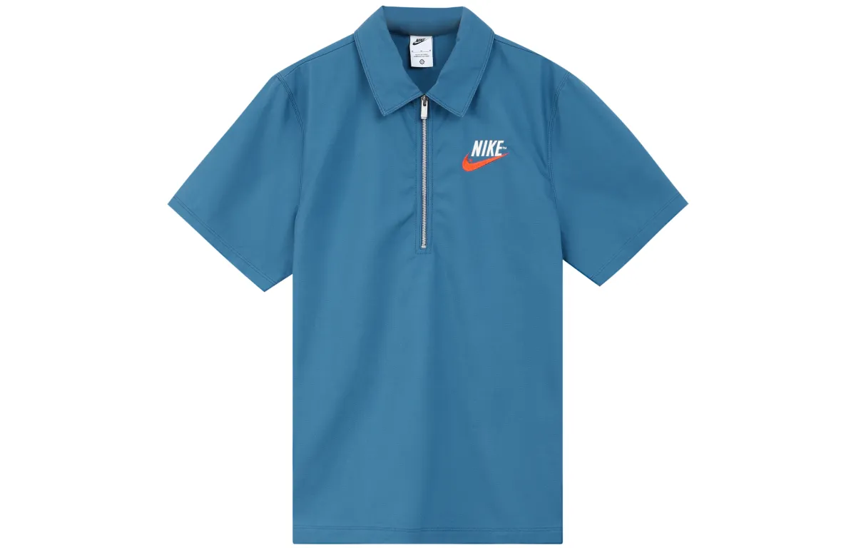 Nike Polo Shirts Men's Blue Polo Collar Moderate