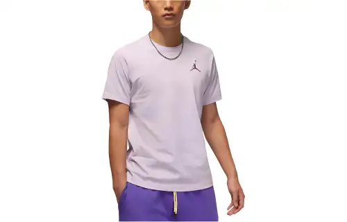 Jordan T Shirts Men's Fuchsia Crew Neck Moderate Straight Fit