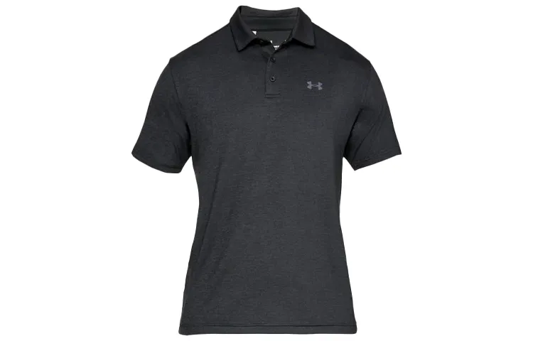 Under Armour Polo Shirts Men's Black Polo Collar Moderate Straight Fit
