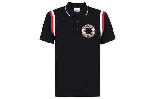 Burberry Logo Graphic Applique Cotton Polo