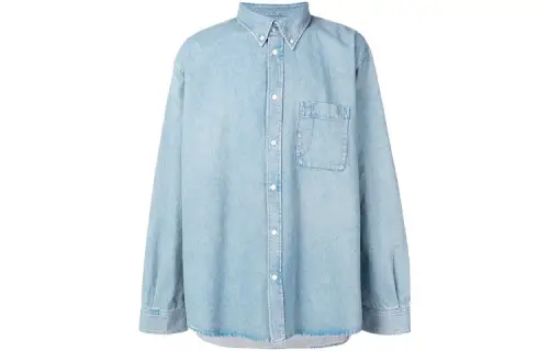 Balenciaga logo printed denim shirt