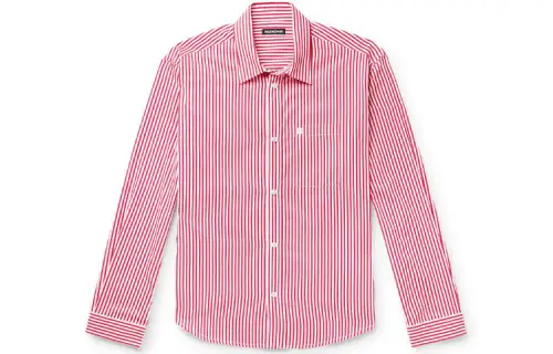 Balenciaga Shirts Men's Red Lapel Moderate Other