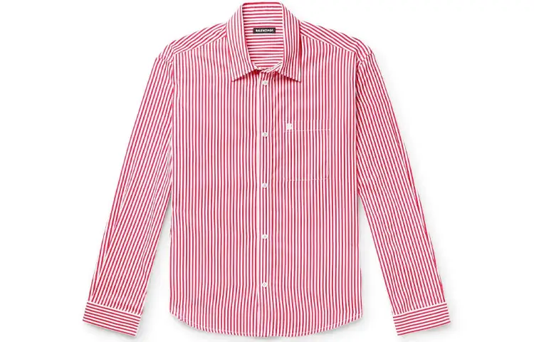 Balenciaga Shirts Men's Red Lapel Moderate Other