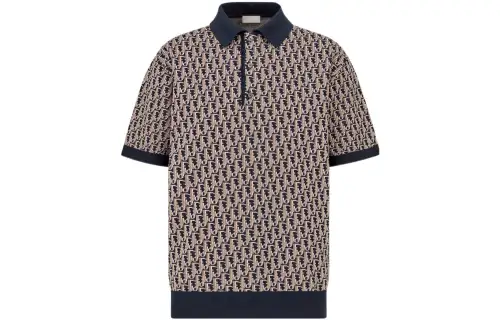 DIOR Quarterly New Products FW22 Polo Shirt Men's Marine Blue