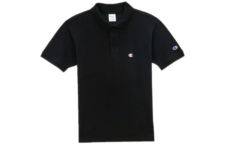 Champion Polo Shirts Unisex Black Polo Collar Moderate Straight Fit