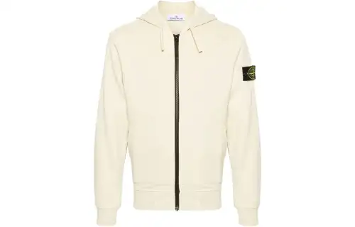 STONE ISLAND Sweatshirts Men's Ecru Hooded Moderate Regular