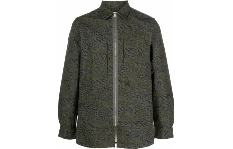 KENZO Shirts Men's Green Lapel Moderate Other