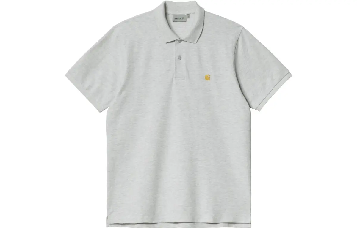 Carhartt WIP Polo Shirts Men's Gray Polo Collar Moderate Straight Fit