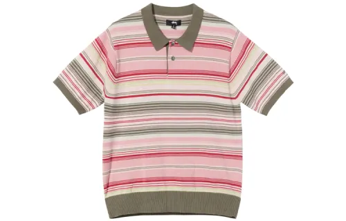 Stussy Polo Shirts Unisex Pink Moderate Straight Fit