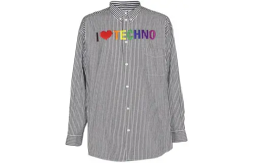 Balenciaga Shirts Men's Black Pointed Collar Moderate Other
