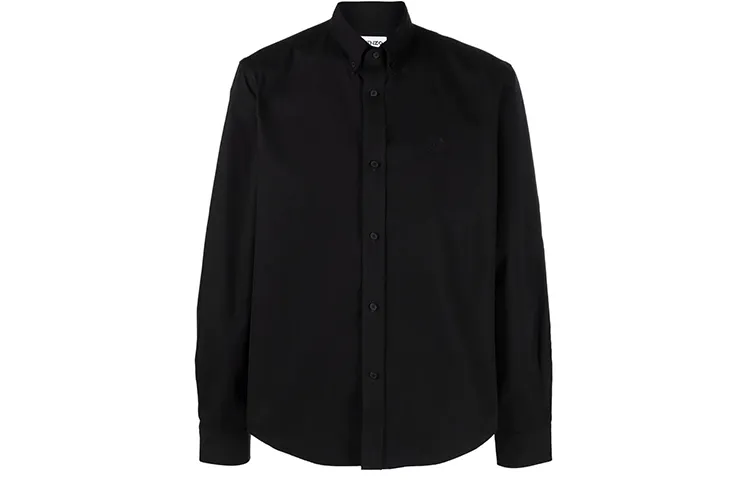 KENZO Shirts Men's Black Lapel Moderate Shirt