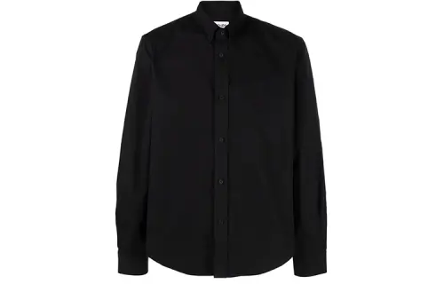 KENZO Shirts Men's Black Lapel Moderate Shirt