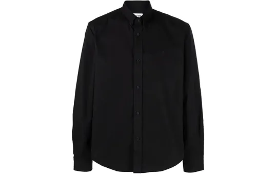 KENZO Shirts Men's Black Lapel Moderate Shirt