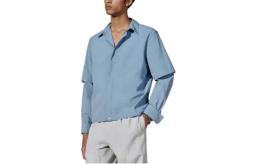 HERMES SS24 Shirt Men's Light Gray Blue