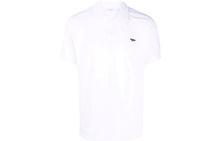 Мужское поло Maison Kitsune SS22 (белое)