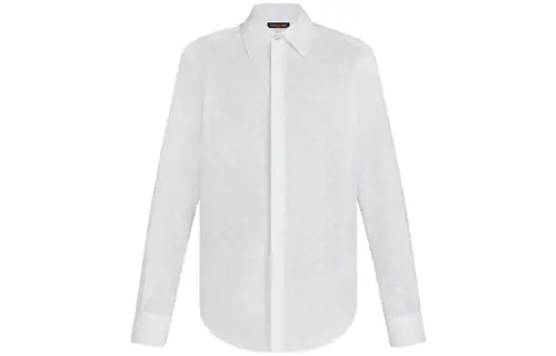 LOUIS VUITTON New Quarterly Products Of LV Shirts Men's White Lapel Moderate Shirt