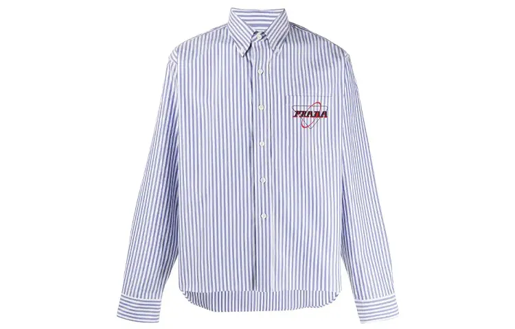 PRADA Shirts Men's Blue Lapel Moderate Shirt